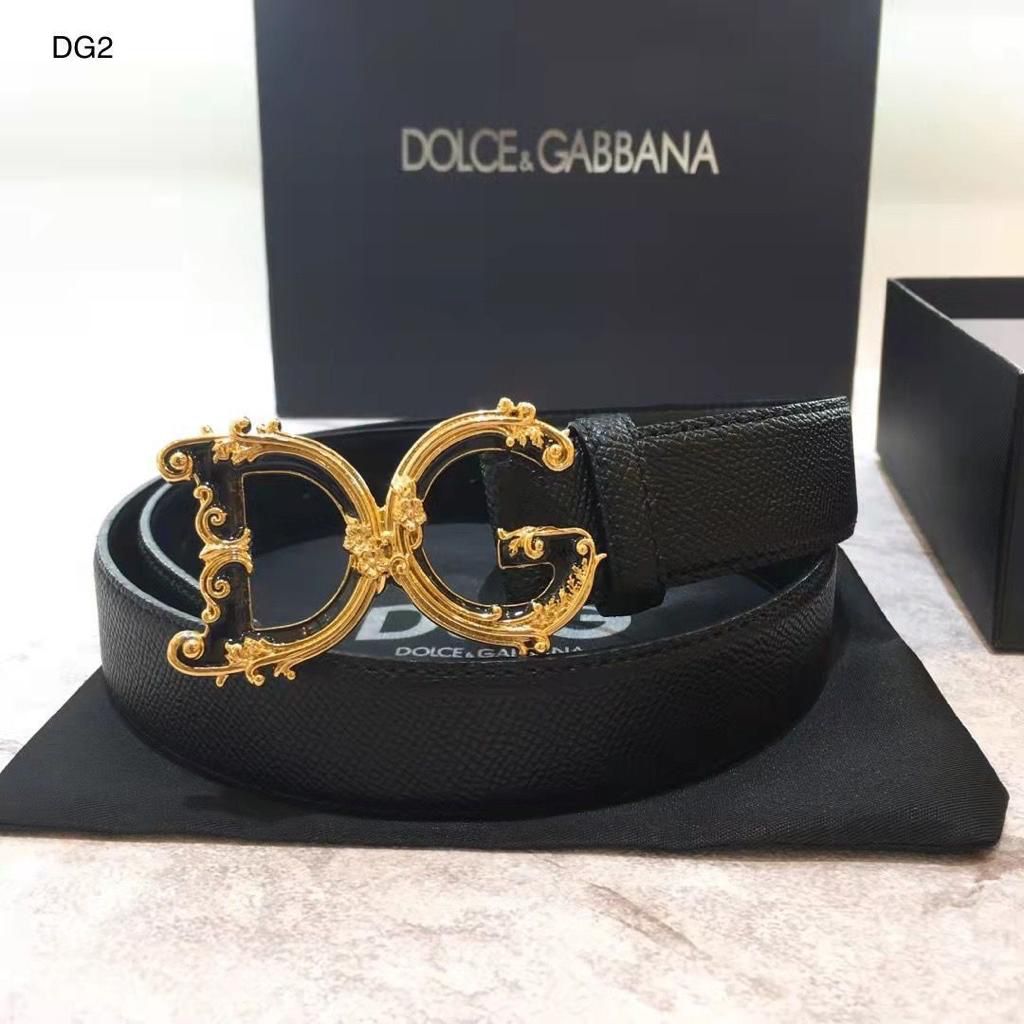 Dolce & Gabbana DG Baroque Logo Leather Belt