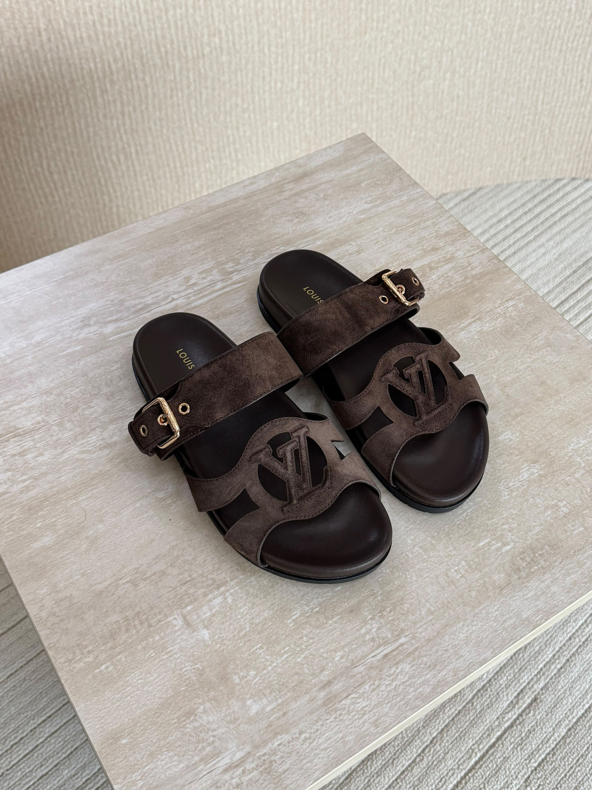 LOUIS VUITTON Buckle Slide Flats