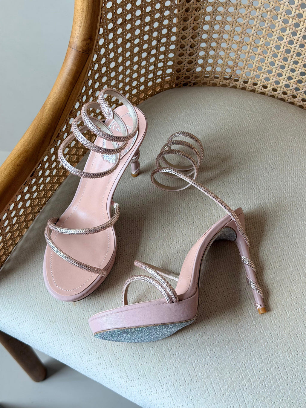 René Caovilla Crystal-Embellished Cleo Sandals
