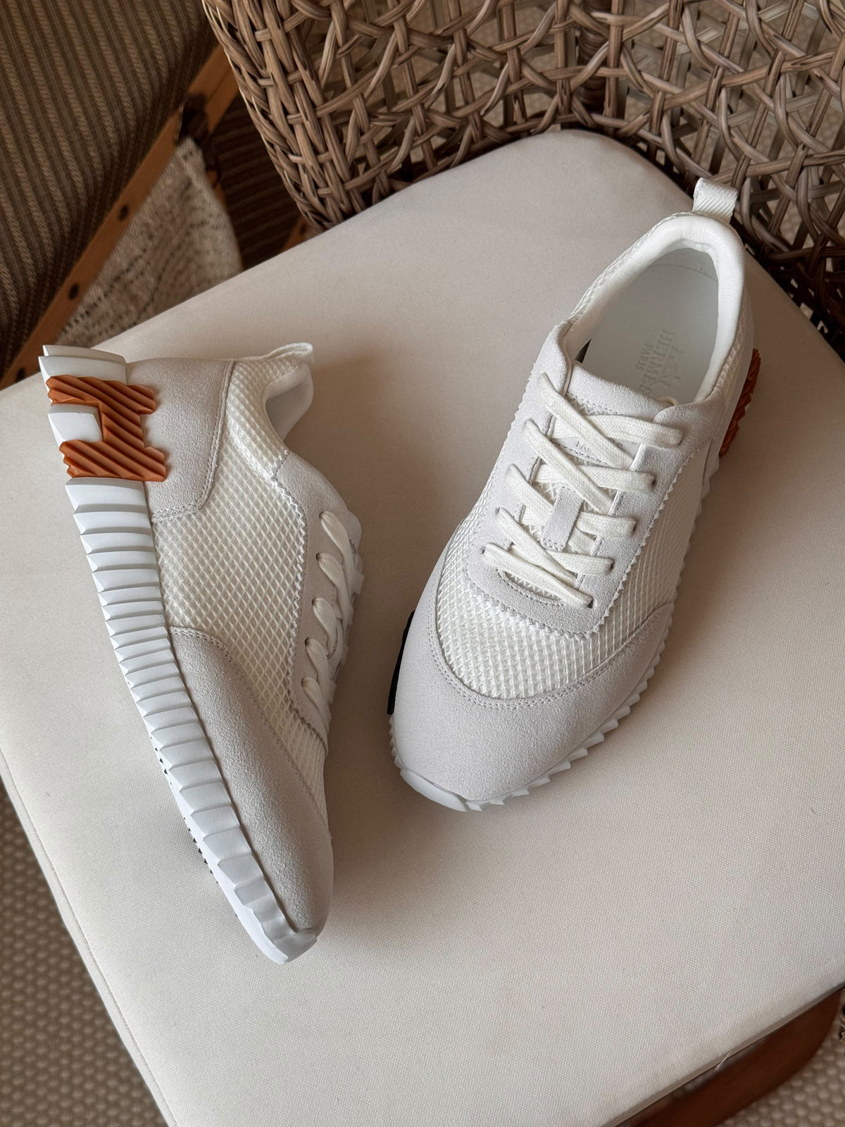 Hermès Bouncing Sneaker in Mesh and Suede Leather
