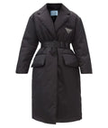 Prada Re-Nylon Belted Long Puffer Coat