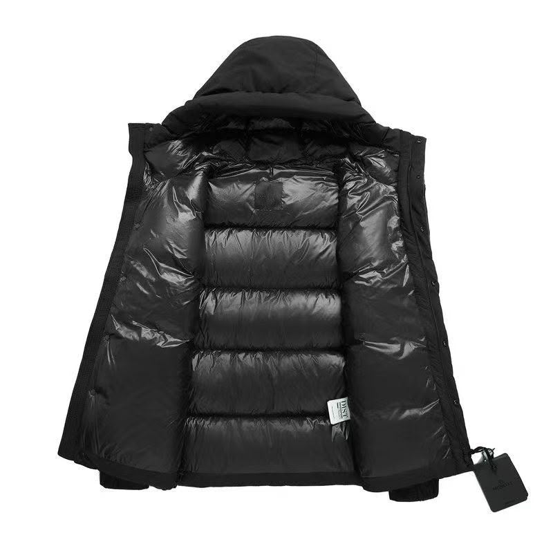 Black High Collar Puffer Jacket