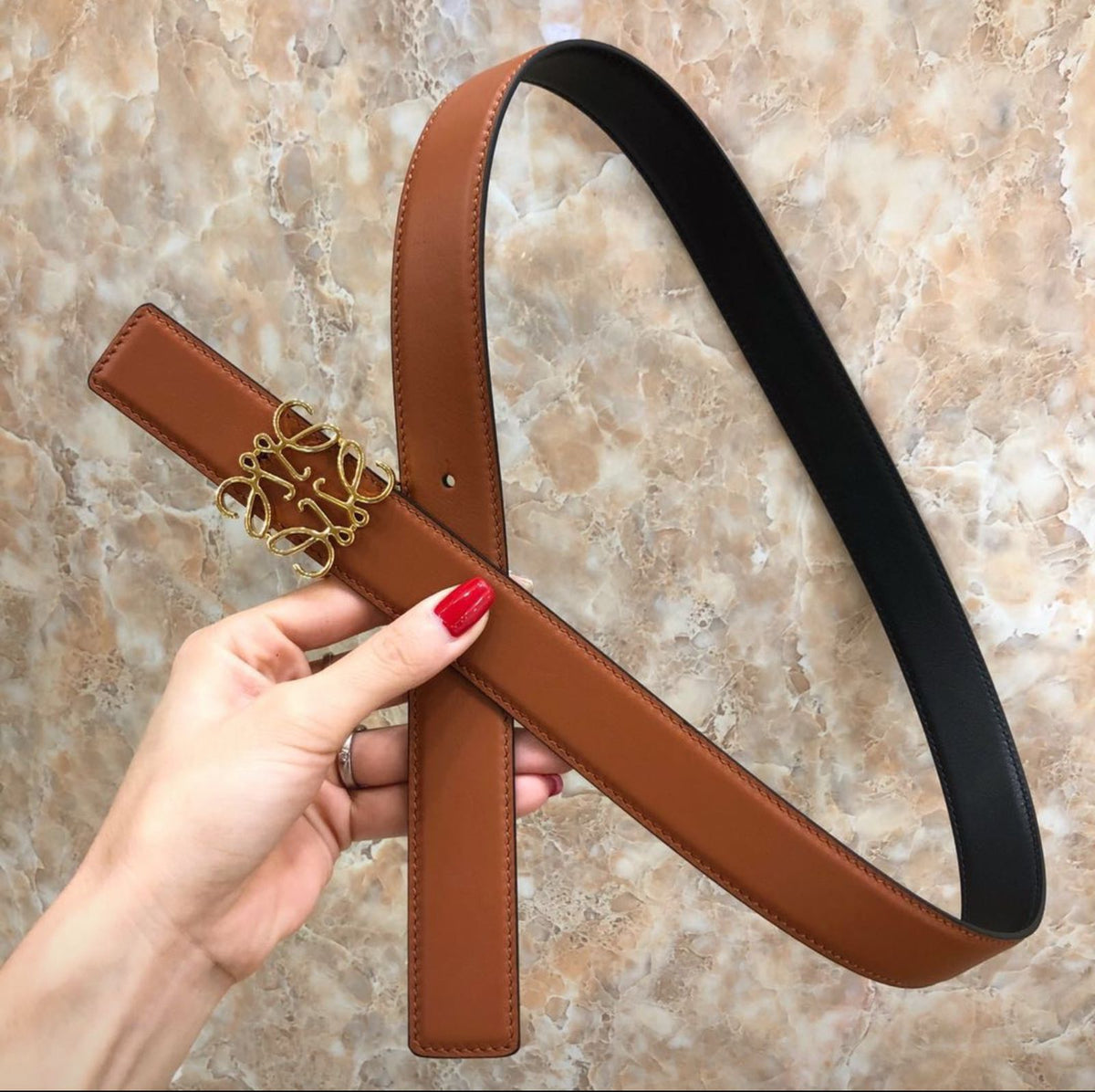 Loewe Anagram Leather Belt