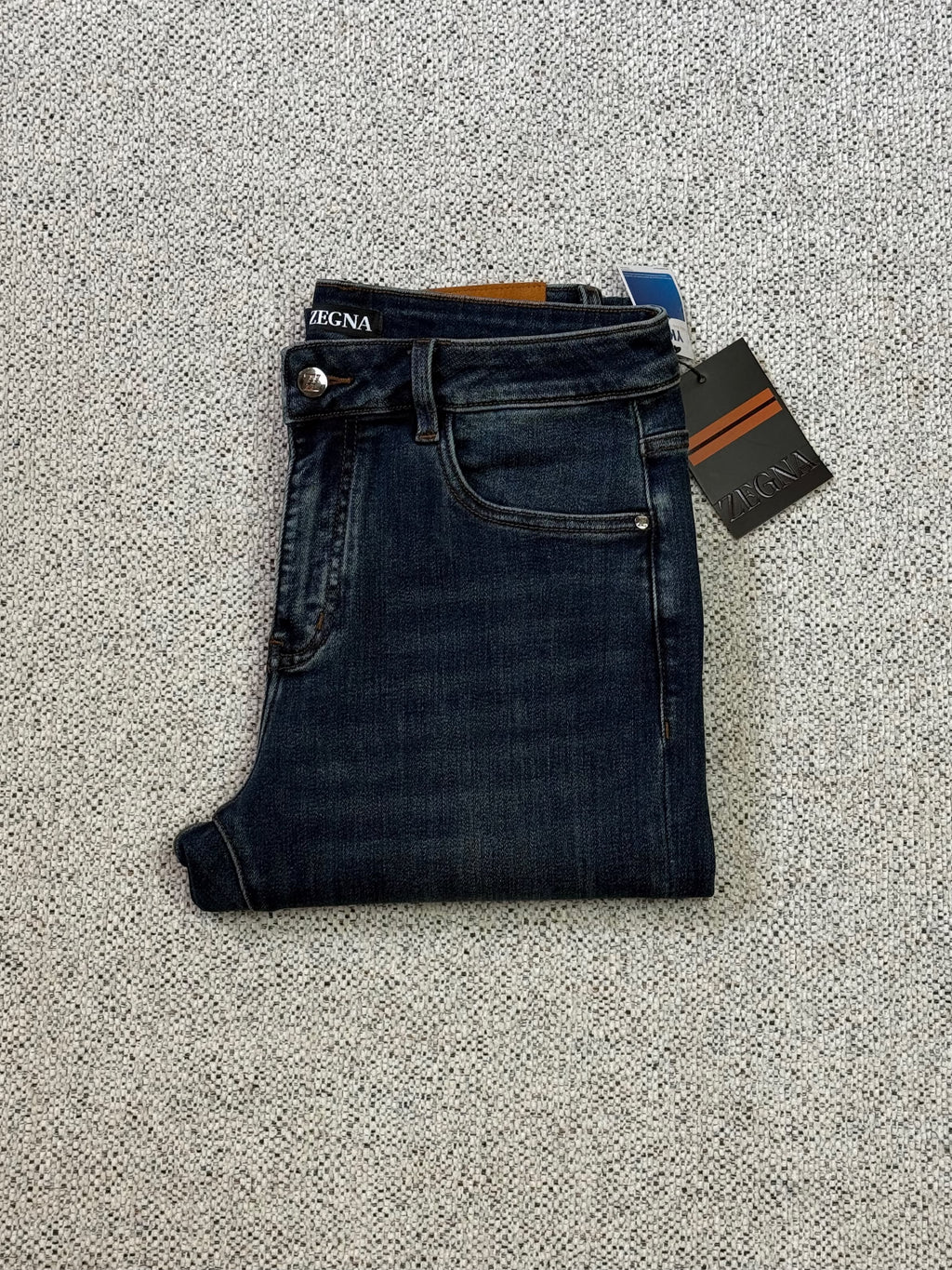 Zegna Dark Wash Five Pocket Jeans