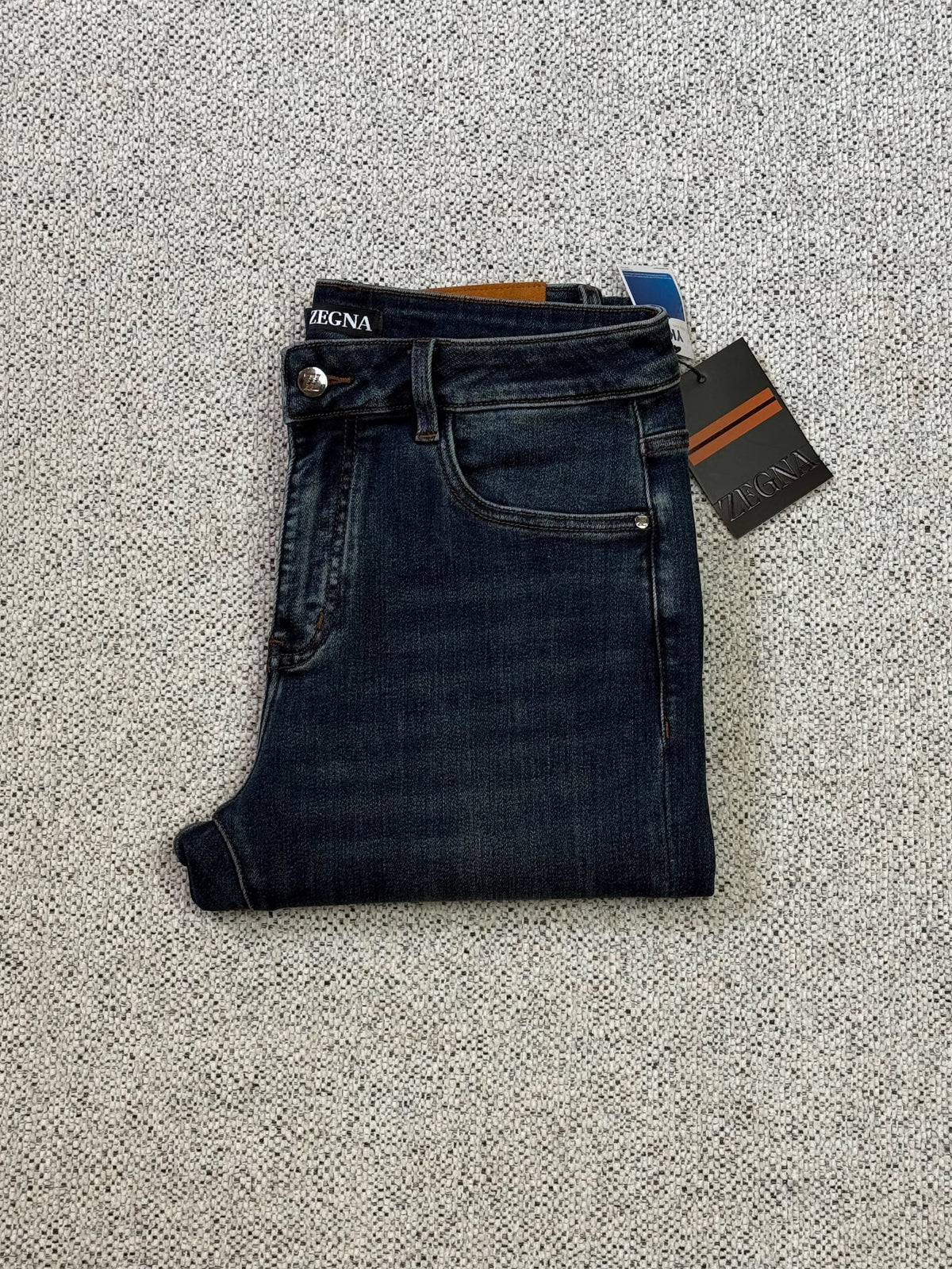Zegna Dark Wash Five Pocket Jeans