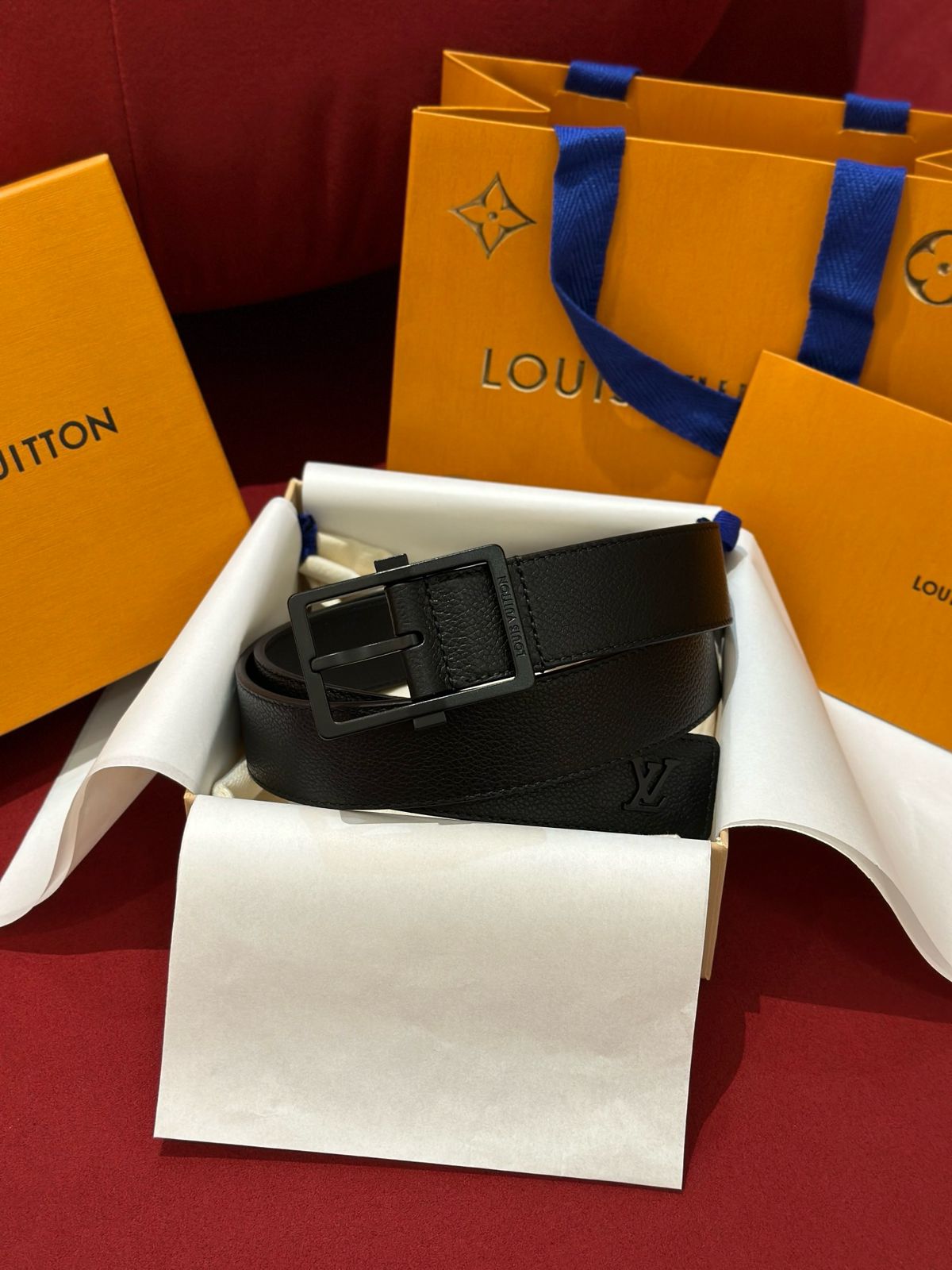 Louis Vuitton LV Aerogram Leather Belt