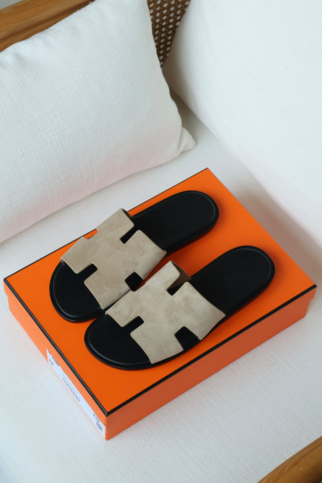 Hermès Oran Woven Canvas Slide Sandal