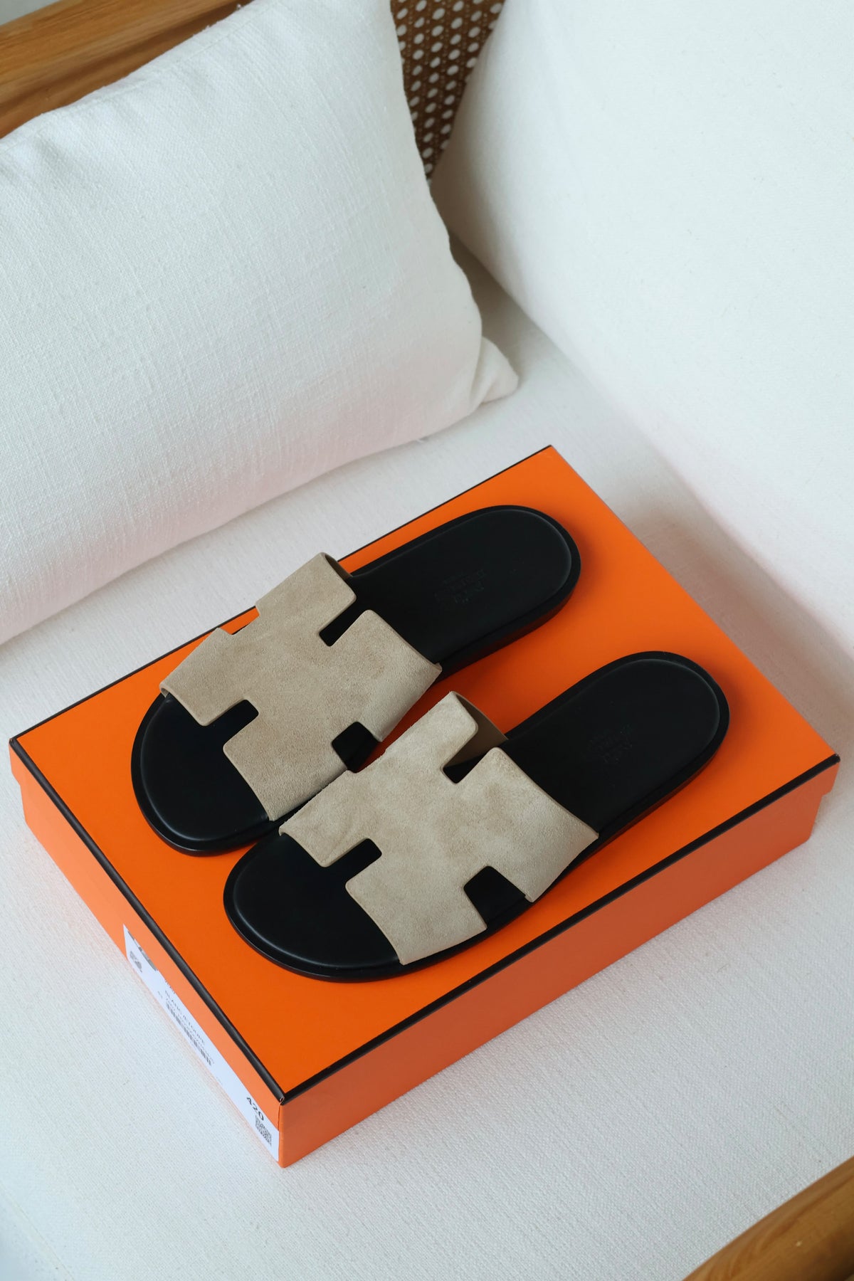 Hermès Oran Woven Canvas Slide Sandal