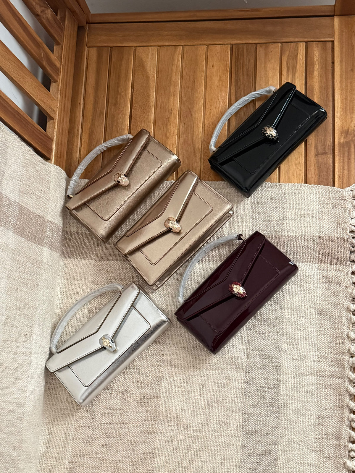 BVLGARI Serpent Clasp Envelope Top Handle Bag
