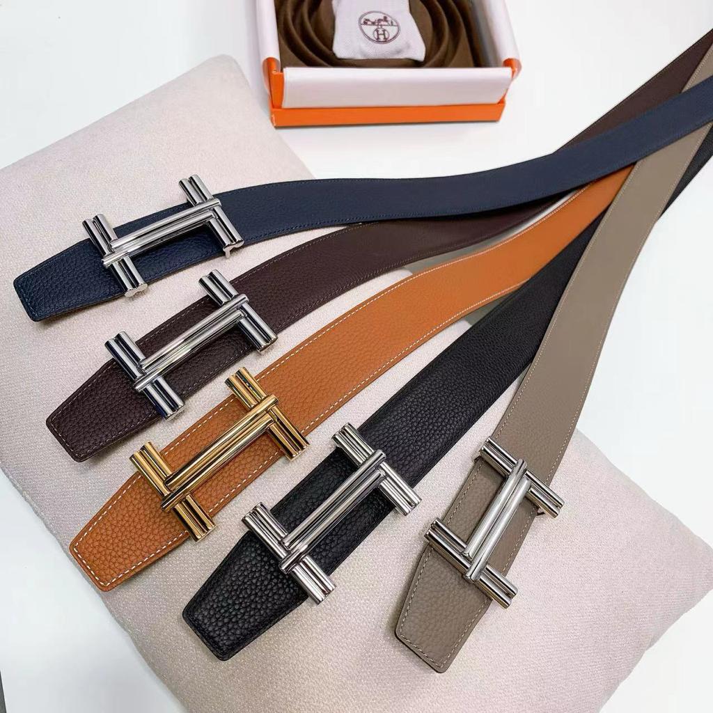 Hermès H au Carré Reversible Leather Belt