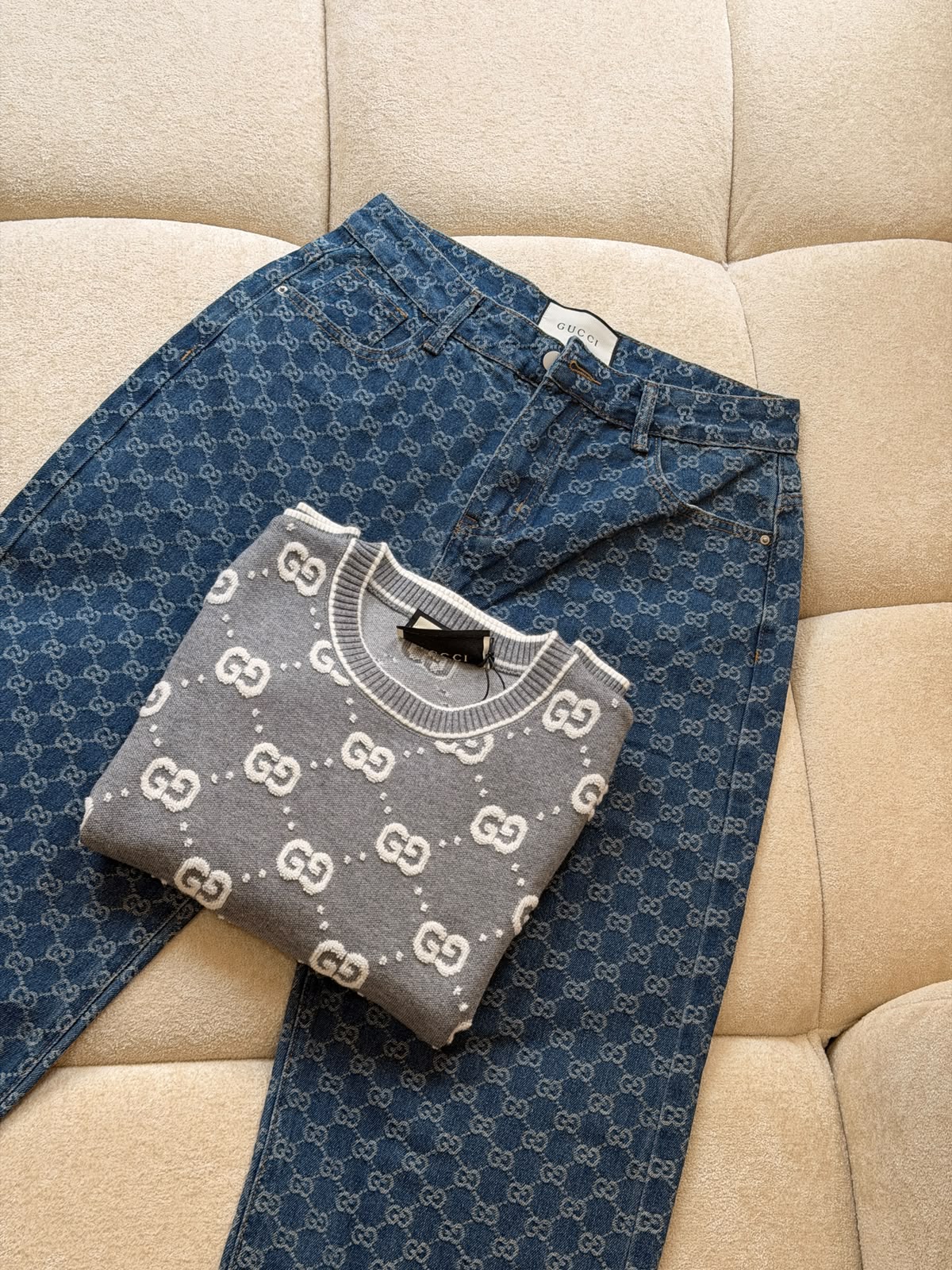 Gucci — GG Jacquard Short-Sleeve Knit Top