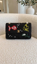 Chanel Embroidered Raffia/Straw Flap Bag
