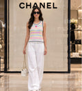 Chanel Striped Knit Vest Top