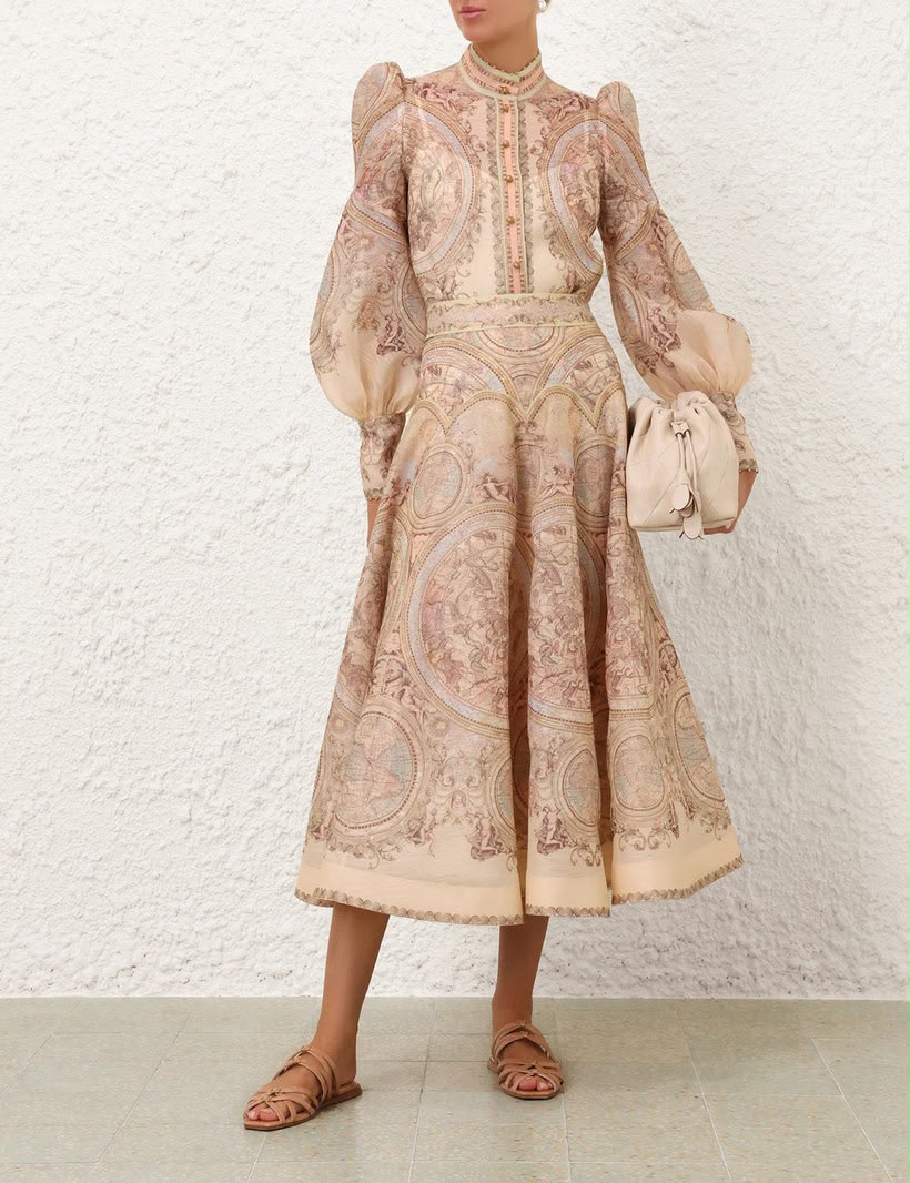 Zimmermann Silk-Twill Midi Dress