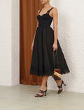 Zimmermann Lace-Trimmed Corset Midi Dress