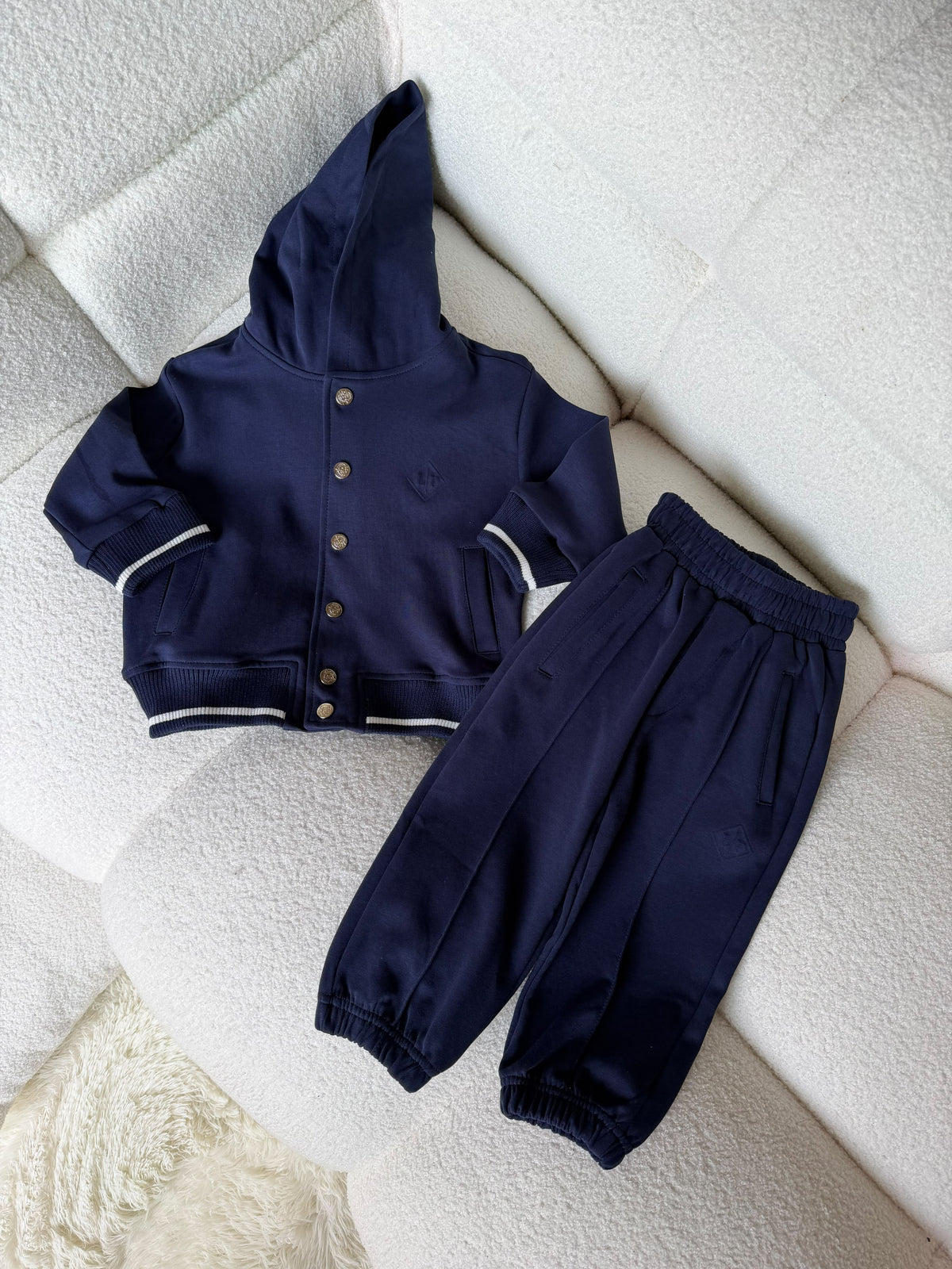 Loro Piana Kids Button Hooded Set