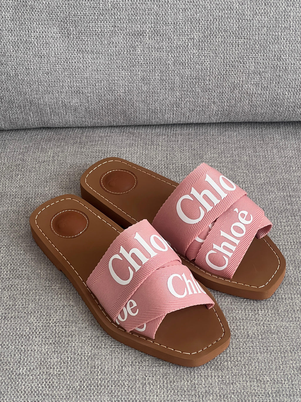 Chloé Woody Cross Strap Flat Slide Sandals