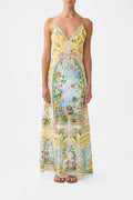 Camilla V-Neck Full Length Bias Cut Slip Dress