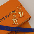 Louis Vuitton LV Initiales Chain Drop Earrings Gold