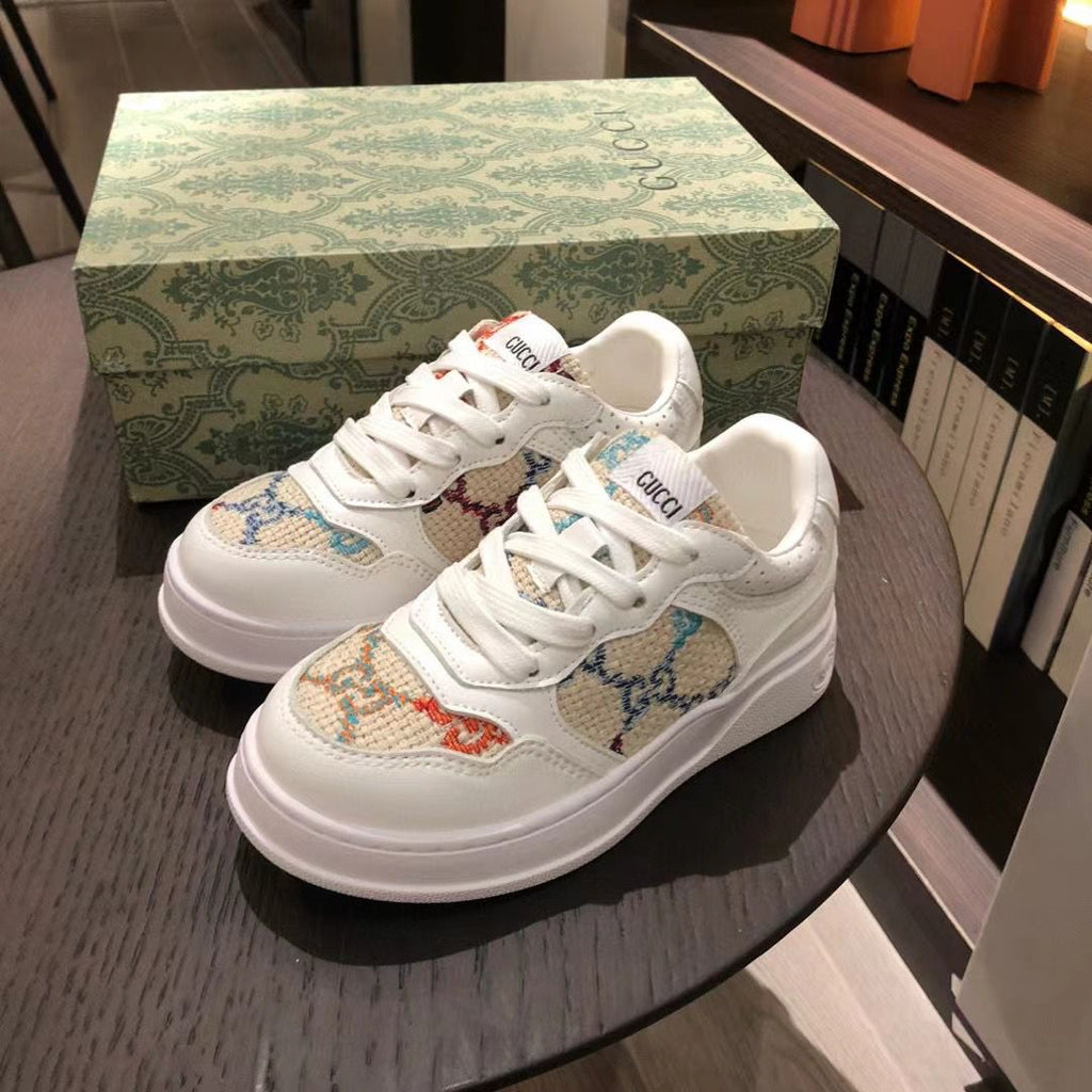 Gucci Kids White Multicolour GG Sneakers