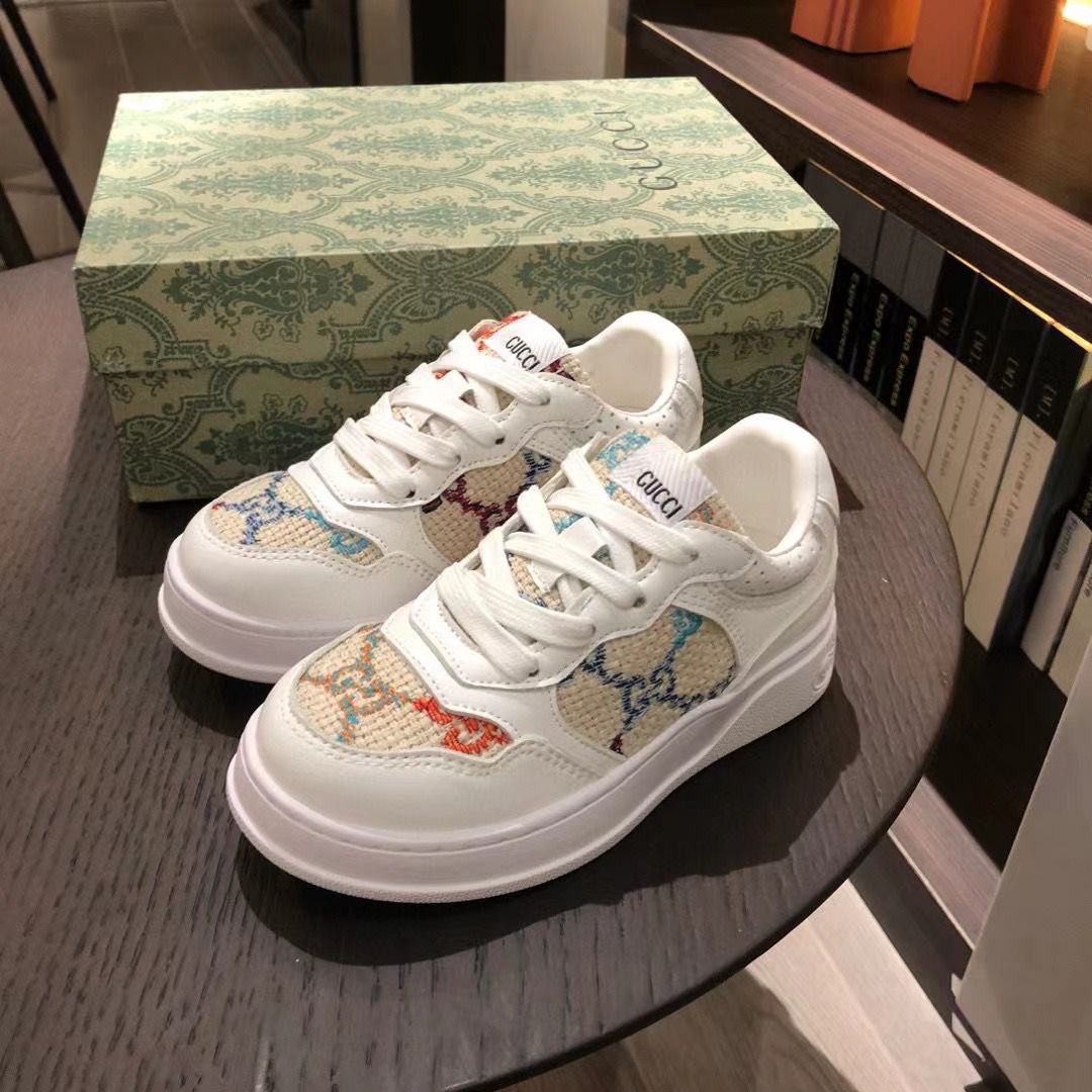 Gucci Kids White Multicolour GG Sneakers