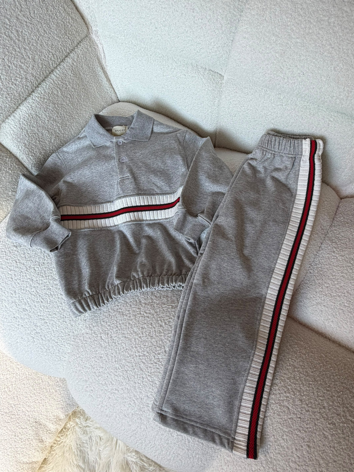 Gucci Kids Grey Polo Collar Set
