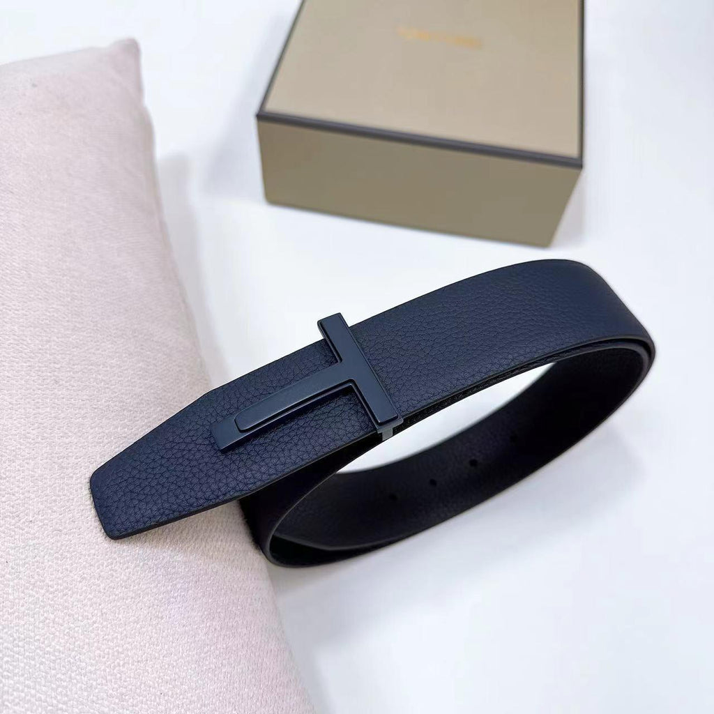 TOM FORD – Grain Leather T Icon Belt