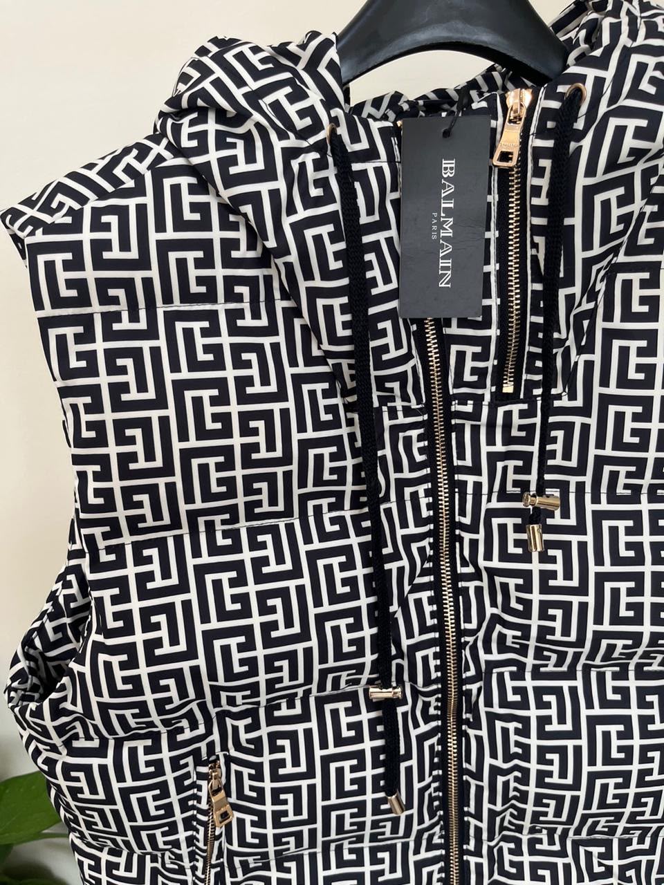 BALMAIN Monogram Hooded Vest