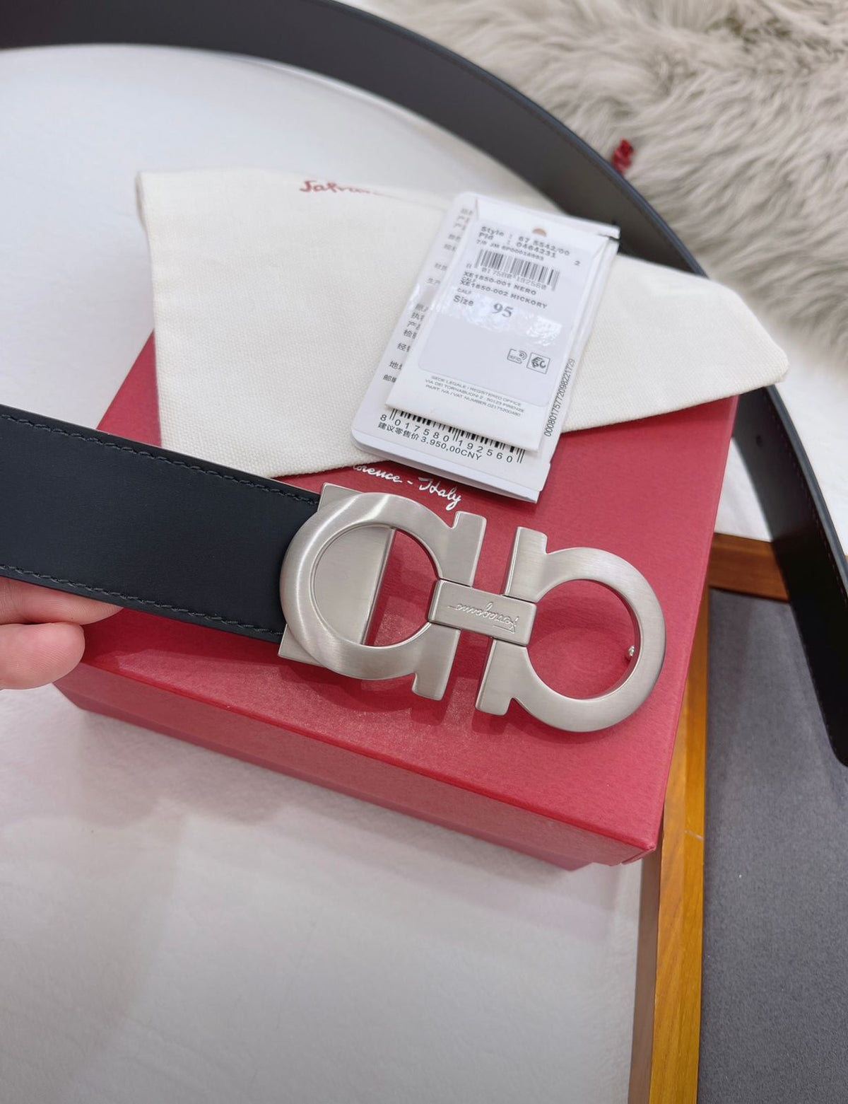 Salvatore Feragamo Double Gancini Reversible Leather Belt