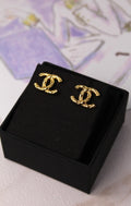 Chanel CC Gold Necklace and Earrings Jewelry Set