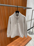 Stand Collar Full Zip Knit Cardigan
