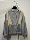 Louis Vuitton Grey Yellow Monogram Panel Zip Jacket