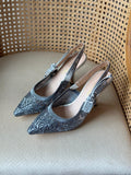 Dior Embroidered Slingback High Heels 7cm
