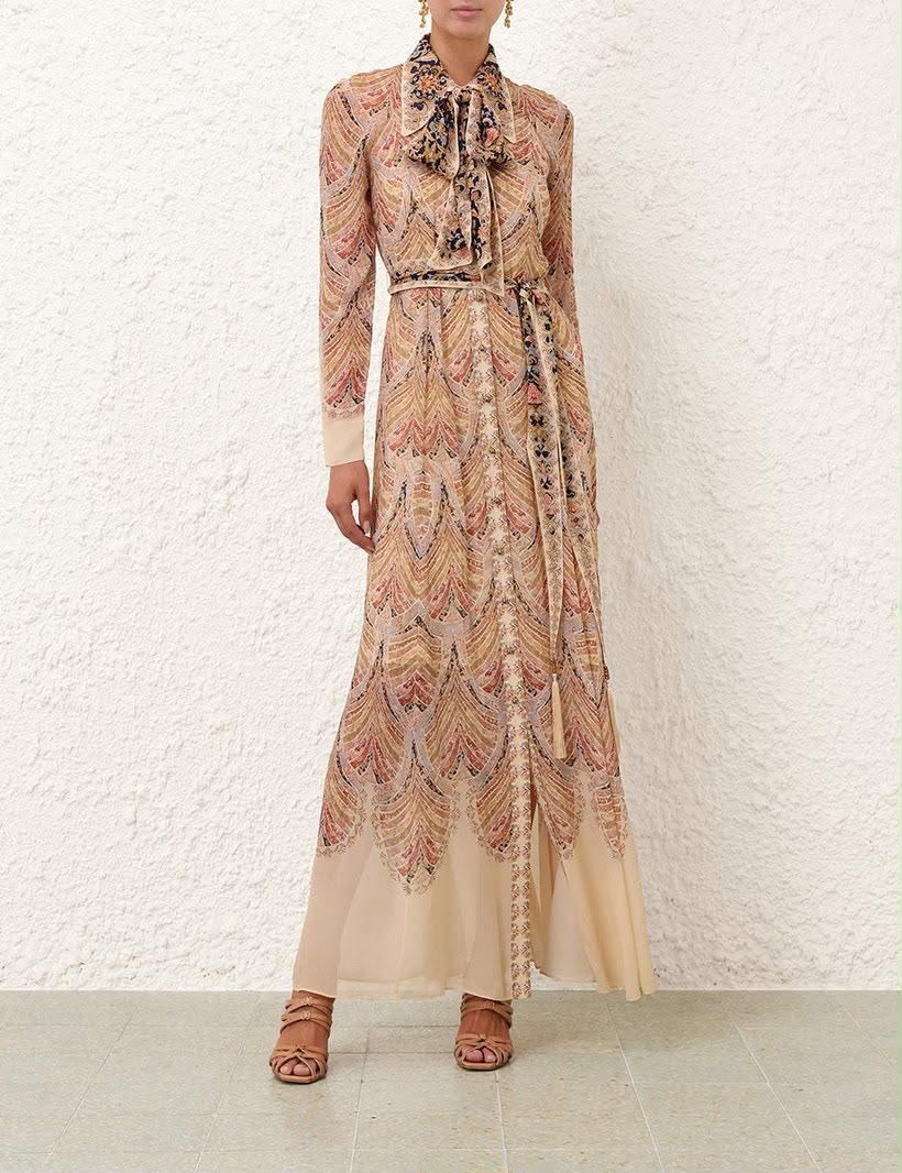 Zimmermann Cassia Silk-Twill Midi Dress