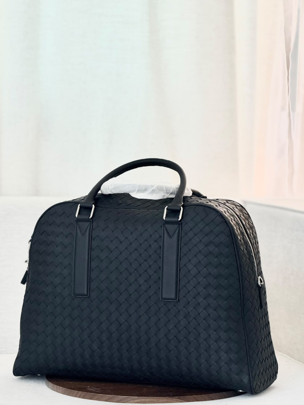 Bottega Woven Arched Top Travel Bag