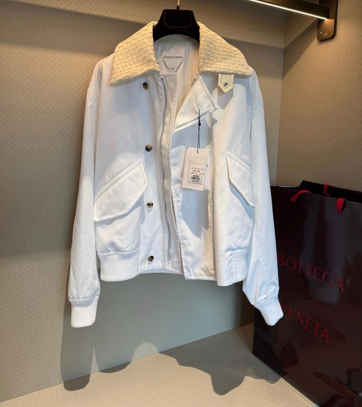 Bottega Veneta White Canvas Jacket