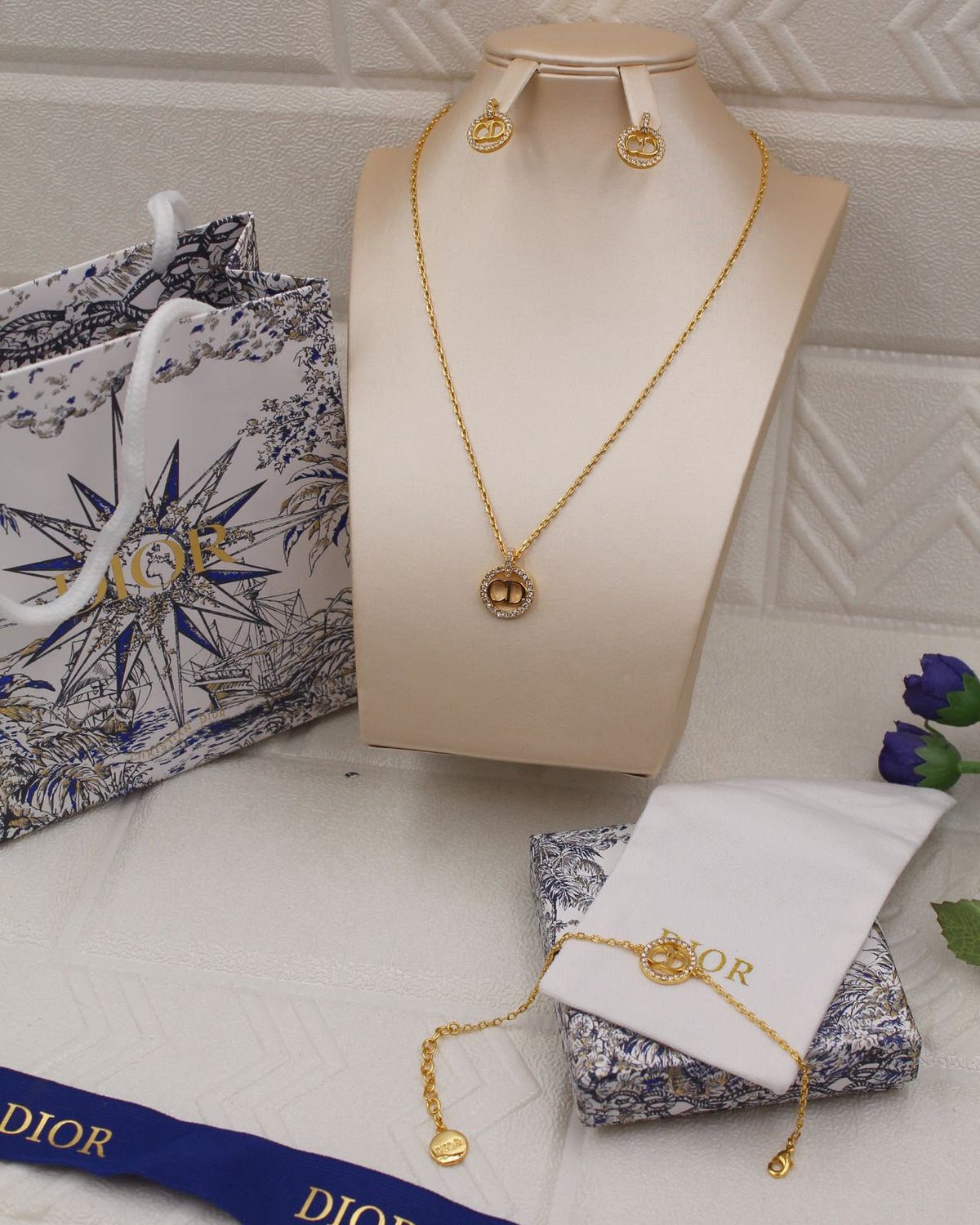 Dior CD Gold Jewelry Set