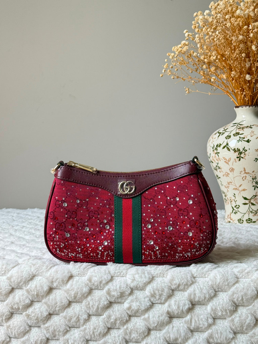 Gucci Red Tweed / Crystal-Embellished