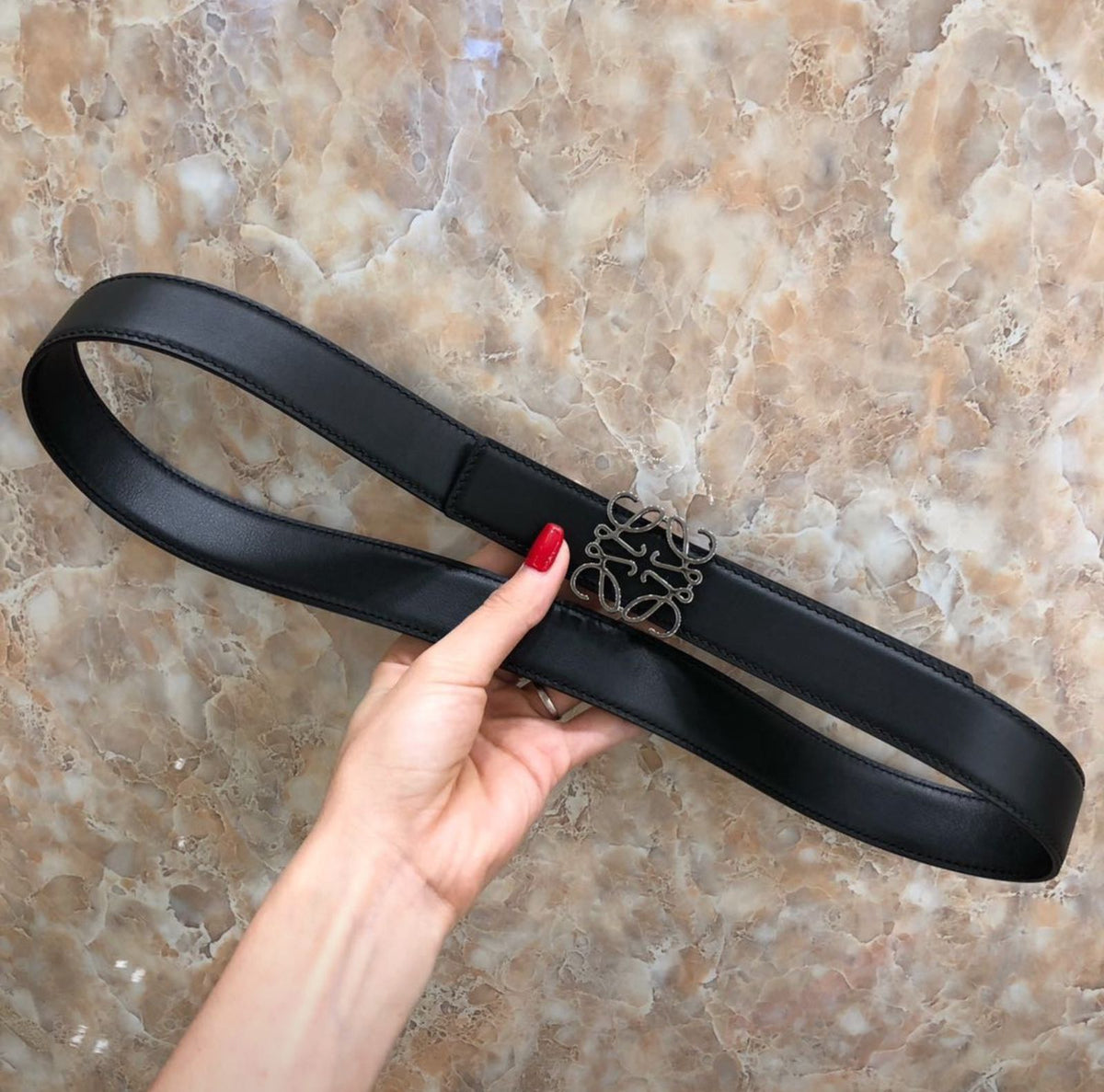 Loewe Anagram Leather Belt