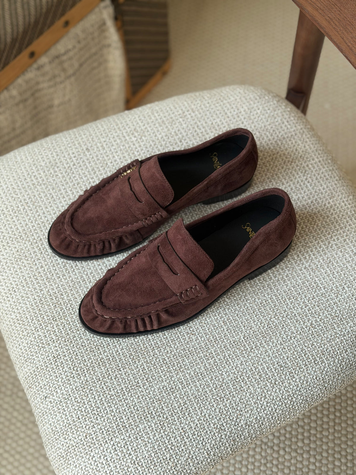 Saint Laurent Suede Penny Loafers