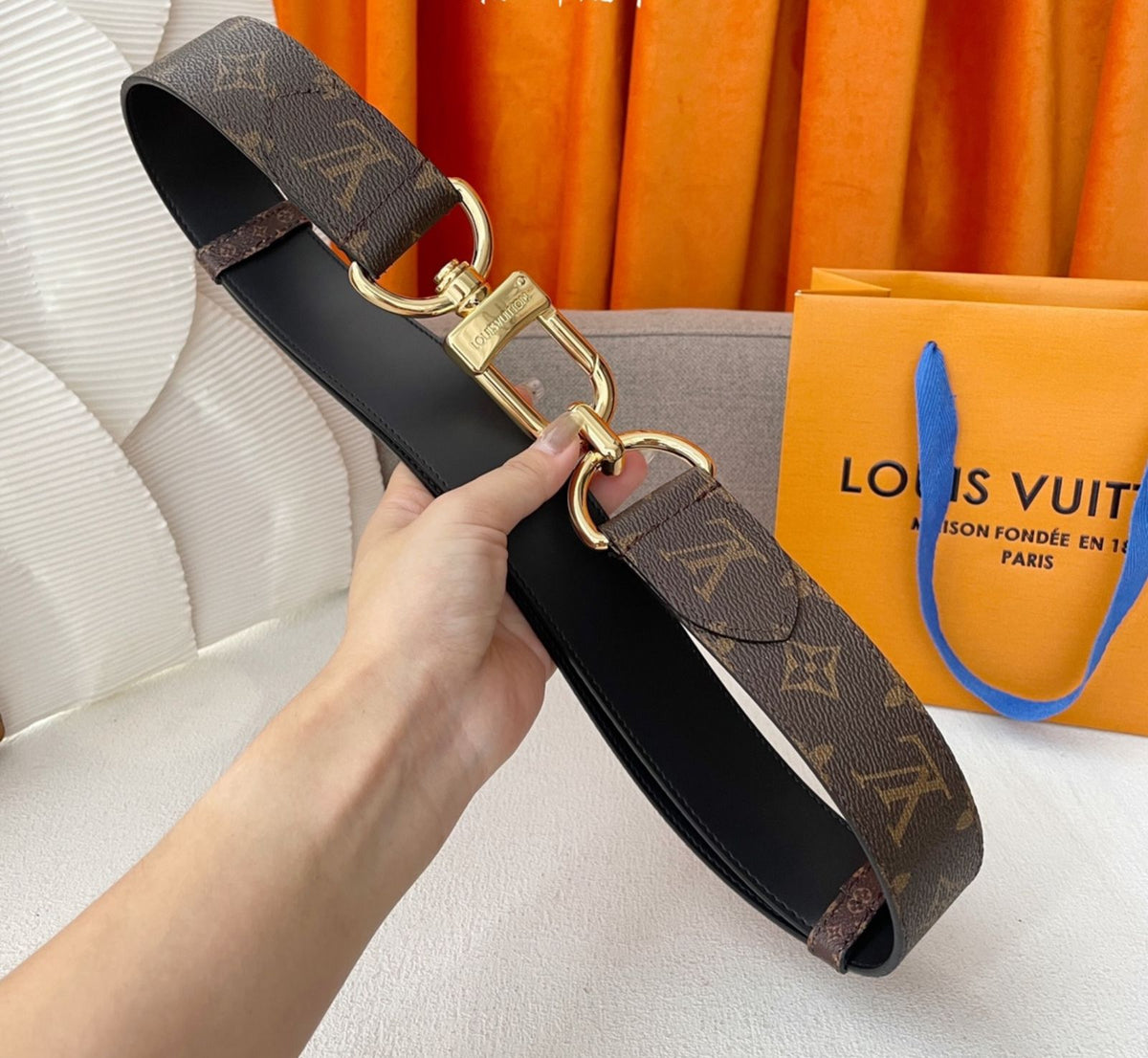 Louis Vuitton Monogram Canvas Hook Belt