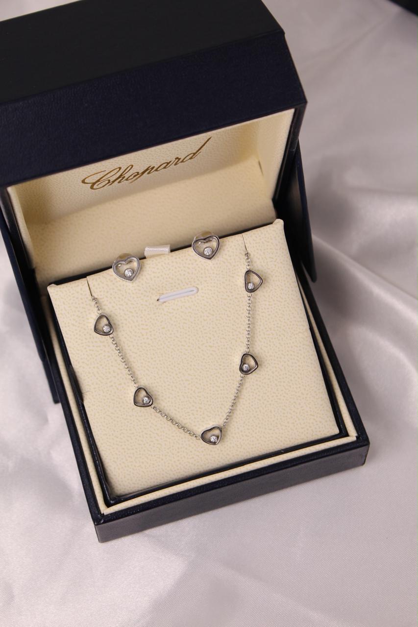 Chopard Happy Diamonds Happy Hearts Necklace & Earrings Set — Yellow Gold.