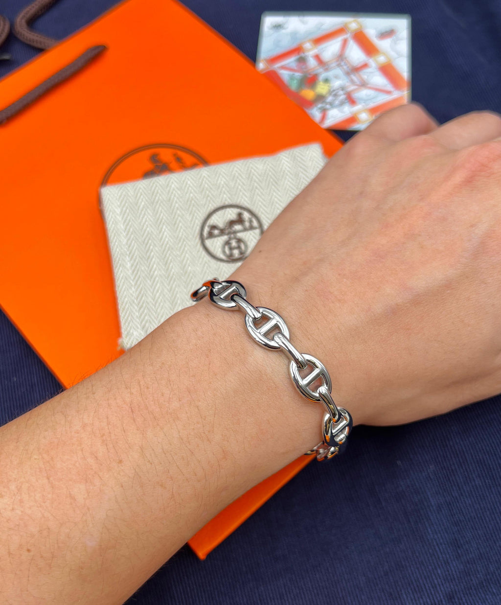 Hermès Chaîne d'Ancre Bracelet Silver
