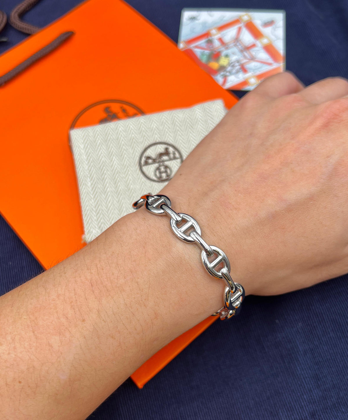 Hermès Chaîne d'Ancre Bracelet Silver