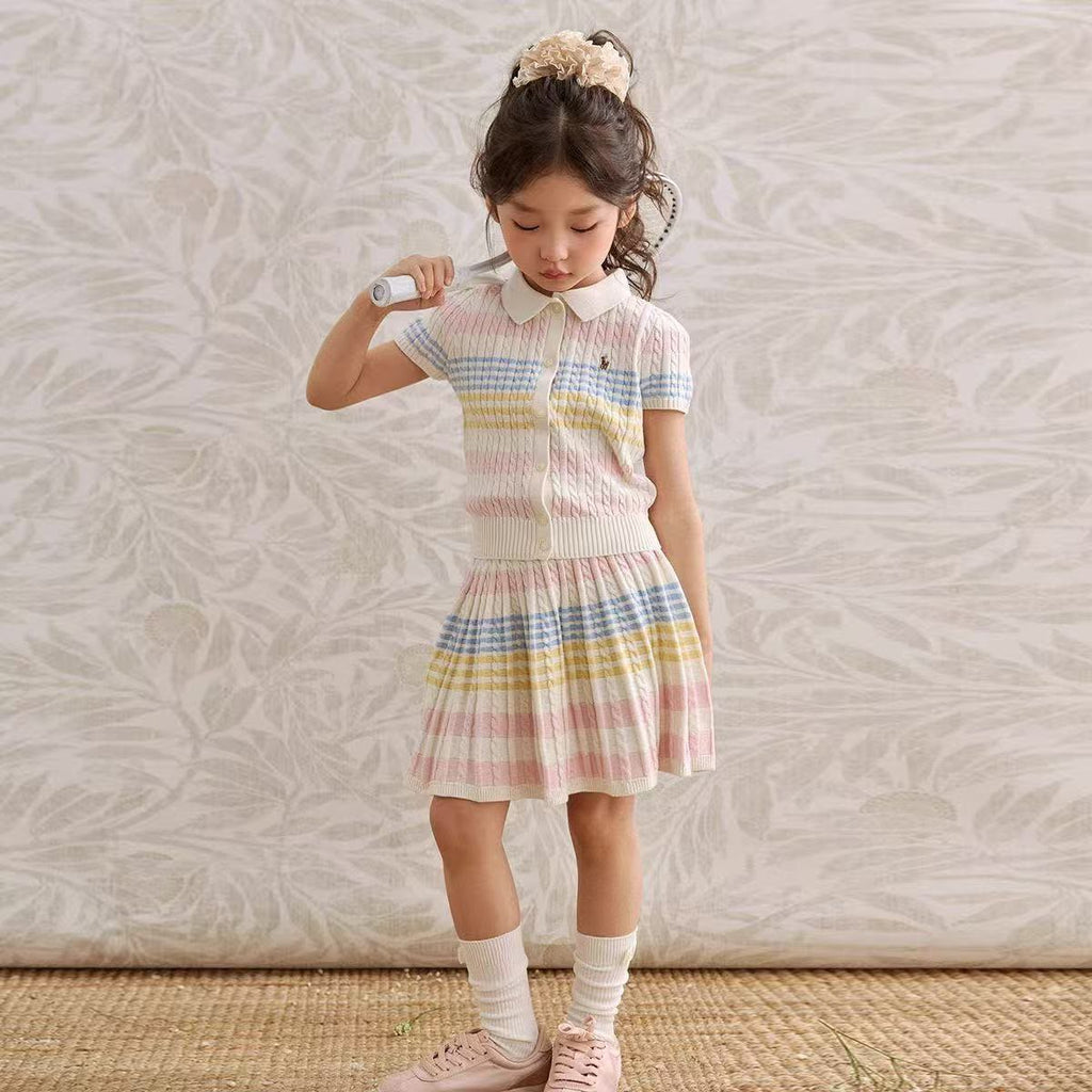 Polo Kids Pastel Stripe Skirt Set