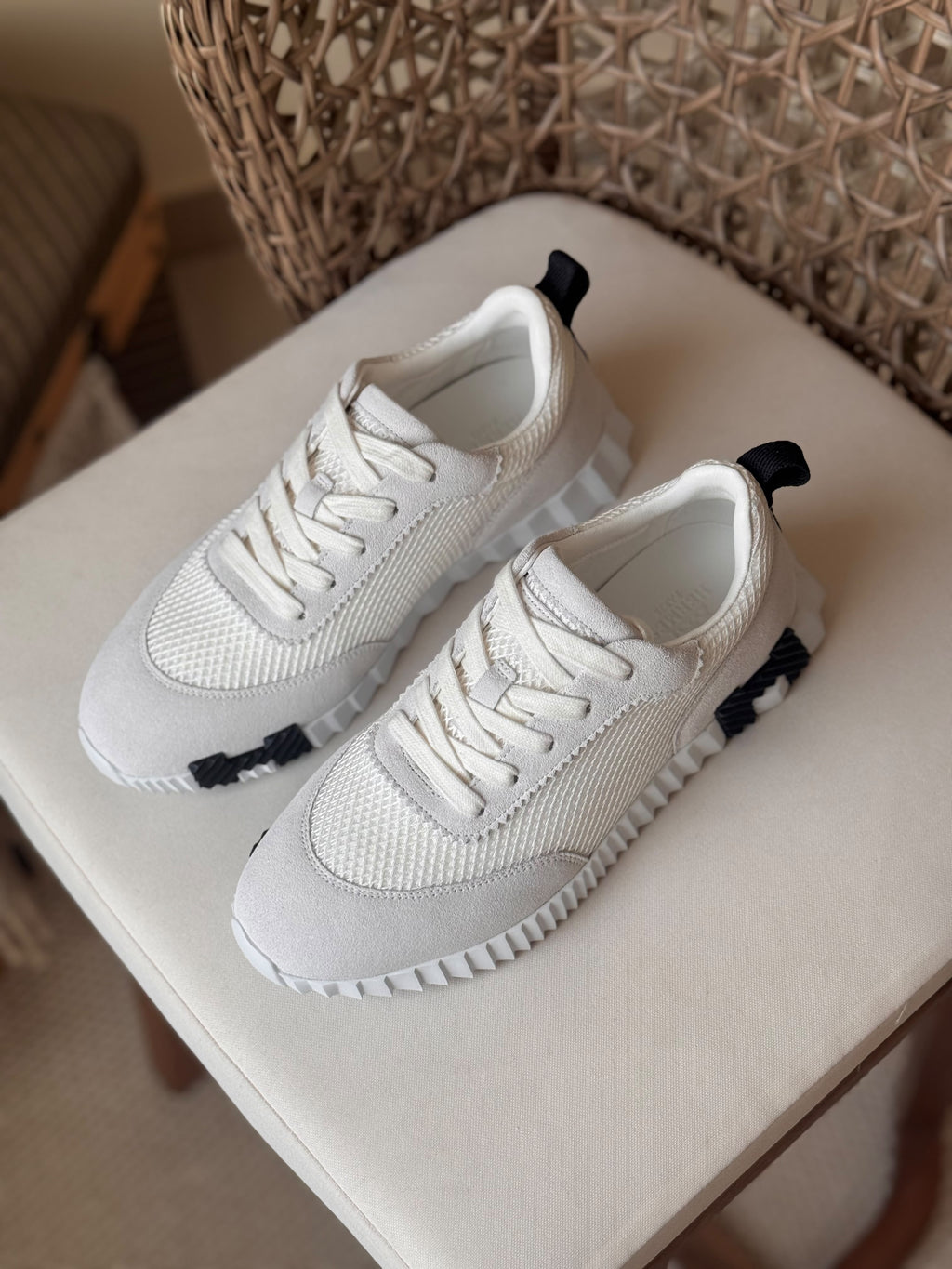 Hermès Bouncing Sneaker in Mesh and Suede Leather