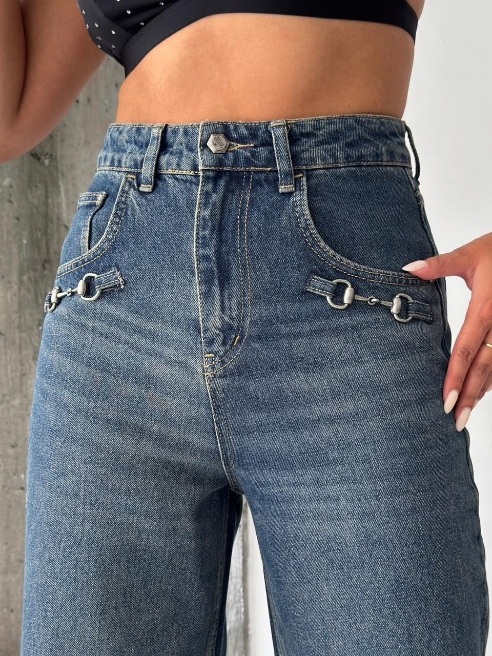 GUCCI Horsebit Wide-Leg Jeans