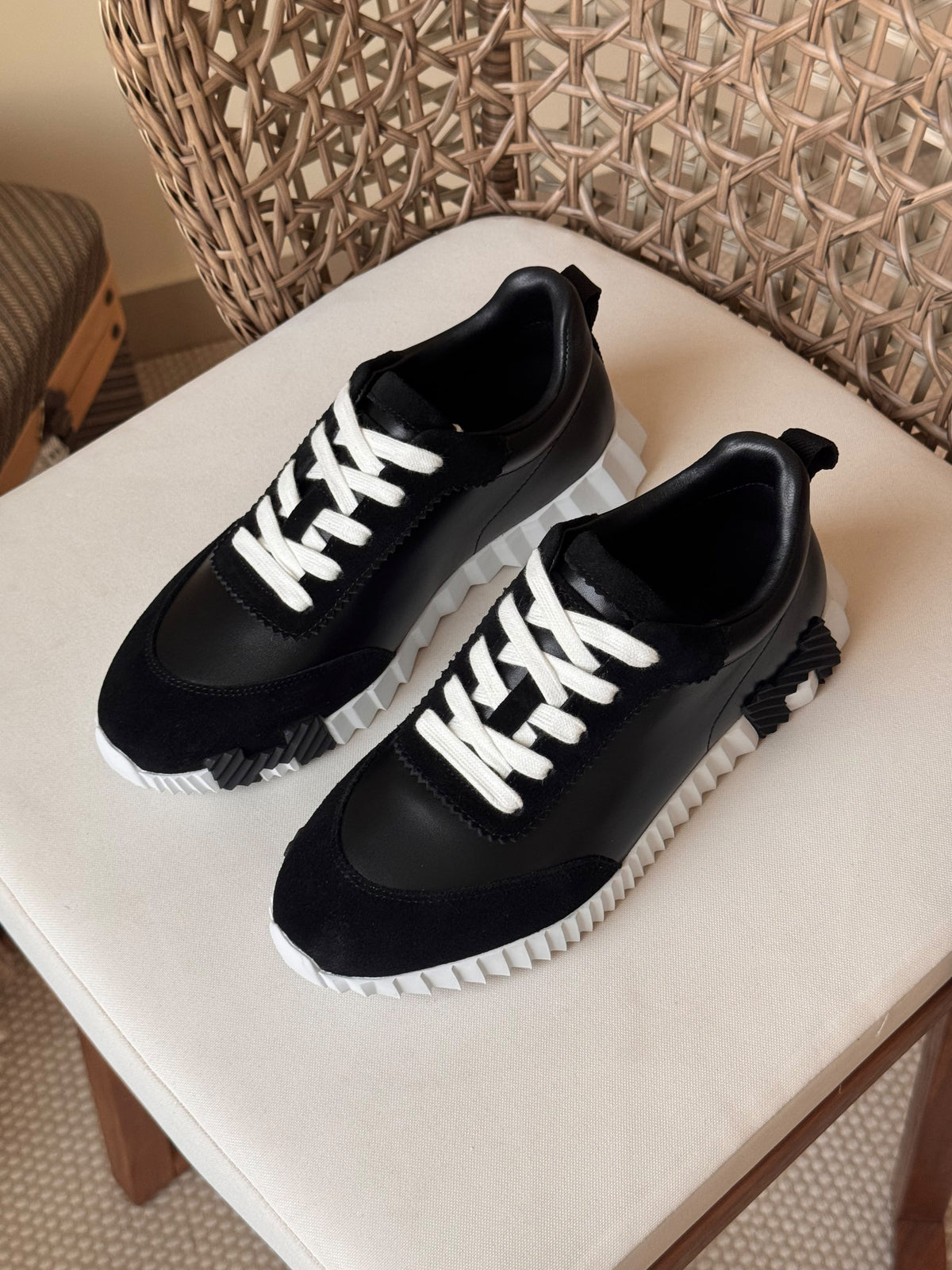 Hermès Bouncing Sneaker in Mesh and Suede Leather