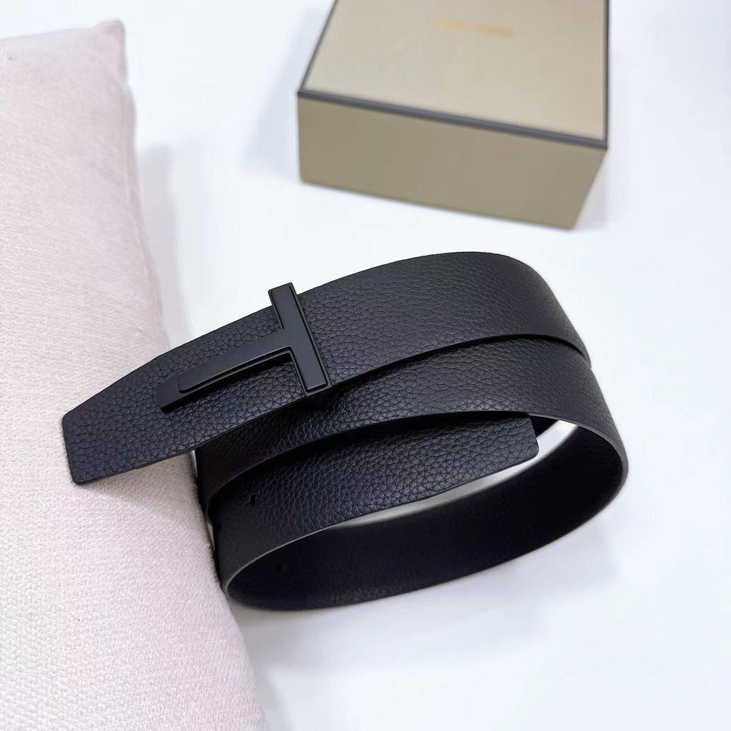 TOM FORD – Grain Leather T Icon Belt