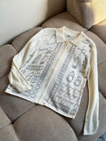 Hermès Object Motif Zip-Up Knit Cardigan